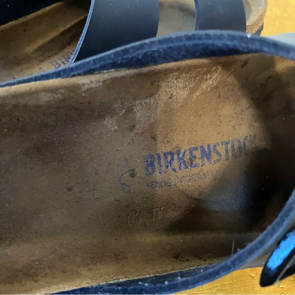 Birkenstock Arizona Size EU 41 US L10 M8 Blue Slide Sandals Soft Footbed - Picture 8 of 14
